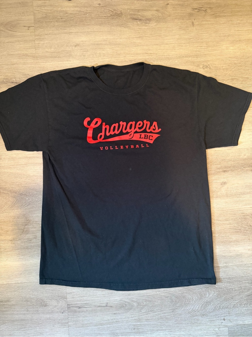 & Other Stories Black Short Sleeve Tee with Red Chargers Logo